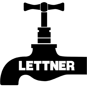 Lettner Logo, Wasserhahn mit Schriftzug LETTNER